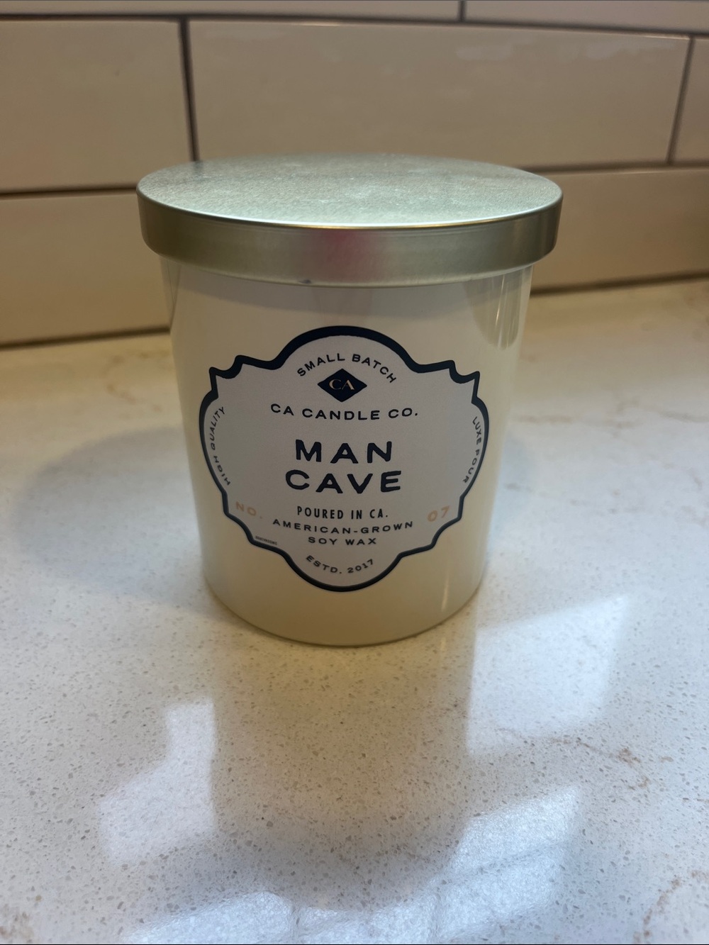 Leoben Company “Man Cave" Soy Candle - Cream with Gold Lid